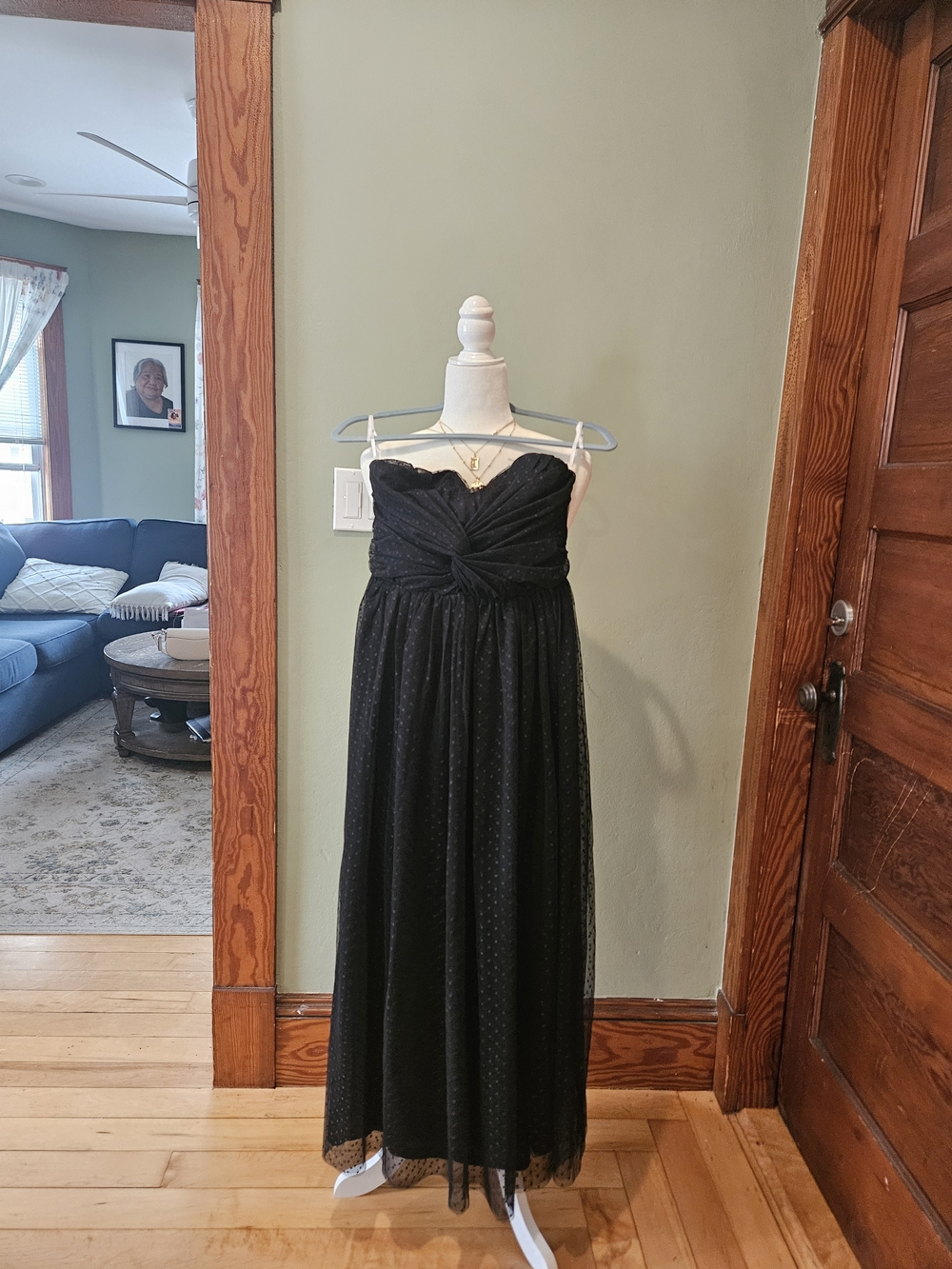 Lulu's Black Strapless Maxi Dress with Twist Bodice